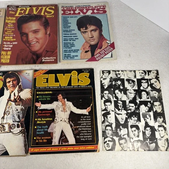 Vintage Elvis Presley Magazines Lot w 2 Full Size Posters Fan Collector - Picture 3 of 11